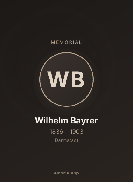 Memorial portrait of Wilhelm Bayrer