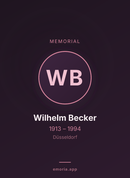 Memorial portrait of Wilhelm Becker