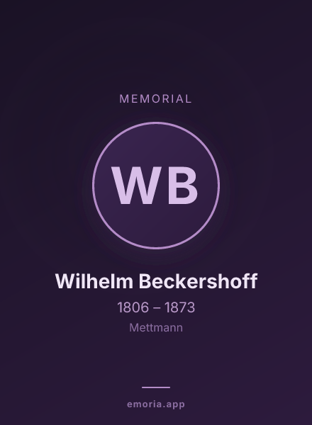 Memorial portrait of Wilhelm Beckershoff