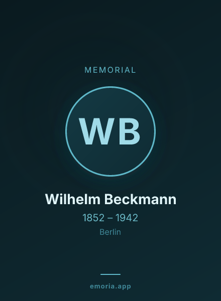 Memorial portrait of Wilhelm Beckmann