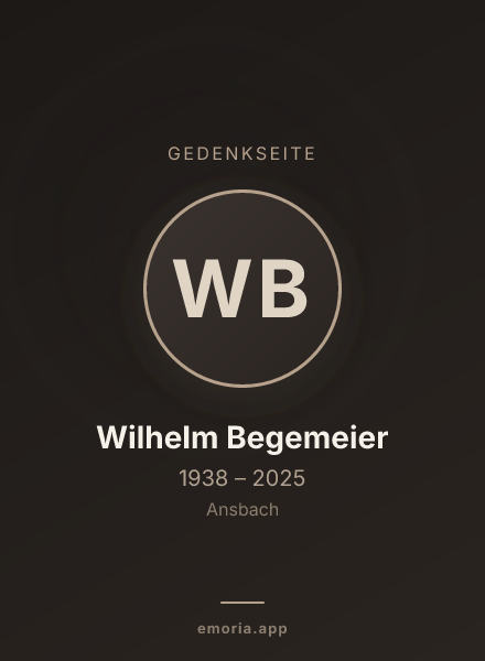 Gedenkportrait von Wilhelm Begemeier