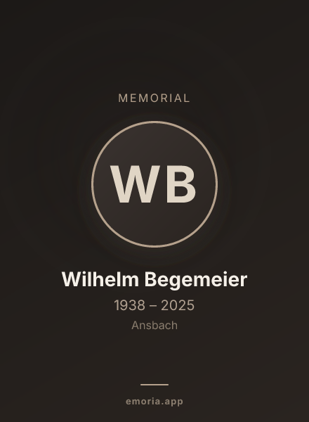 Memorial portrait of Wilhelm Begemeier