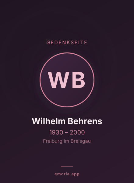 Gedenkportrait von Wilhelm Behrens