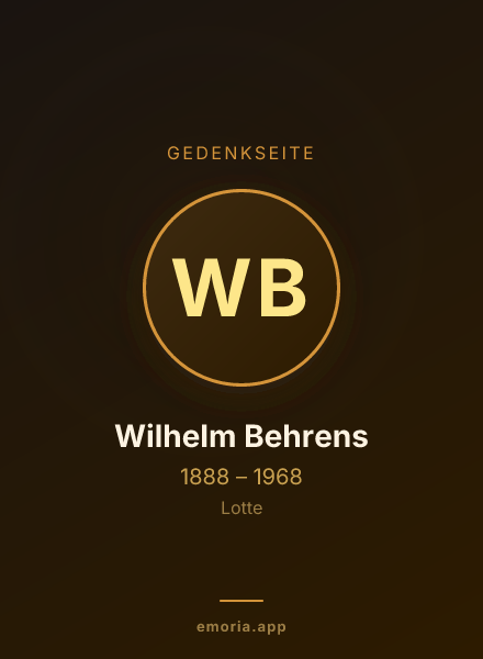 Gedenkportrait von Wilhelm Behrens