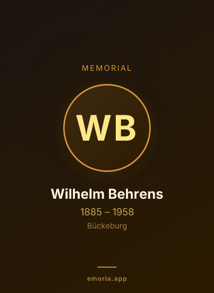 Memorial portrait of Wilhelm Behrens