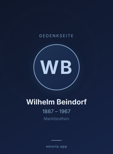 Gedenkportrait von Wilhelm Beindorf