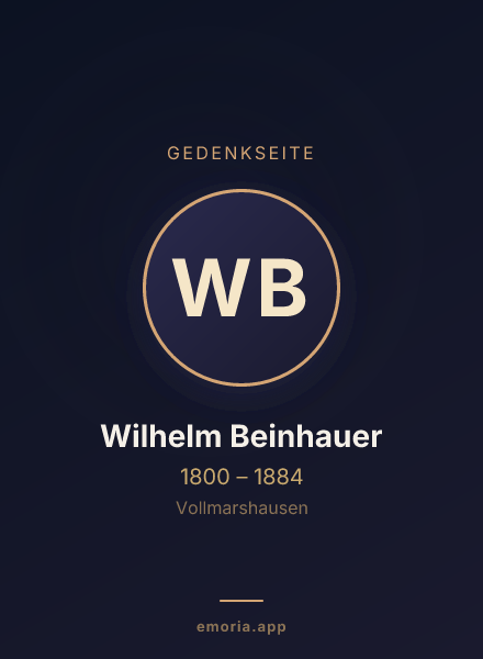Gedenkportrait von Wilhelm Beinhauer