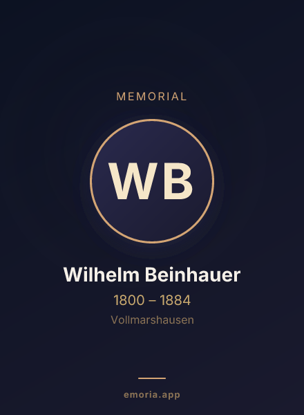 Memorial portrait of Wilhelm Beinhauer