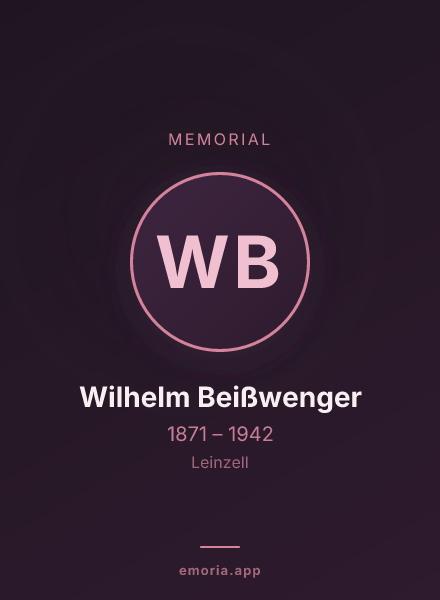 Memorial portrait of Wilhelm Beißwenger