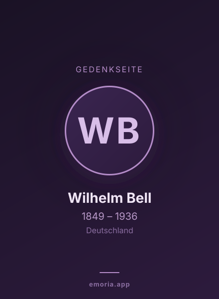 Gedenkportrait von Wilhelm Bell