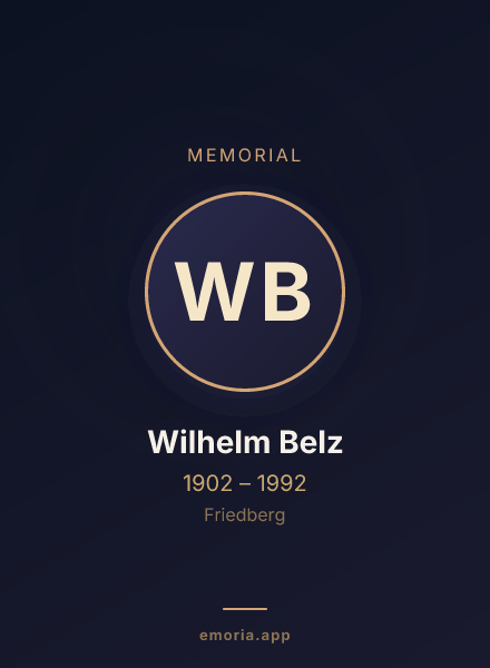 Memorial portrait of Wilhelm Belz