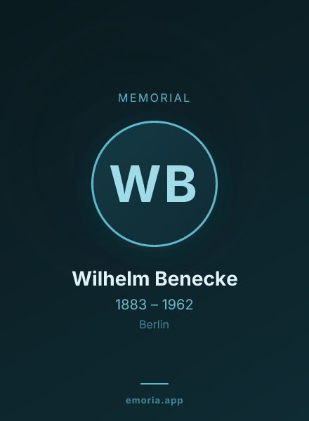 Memorial portrait of Wilhelm Benecke