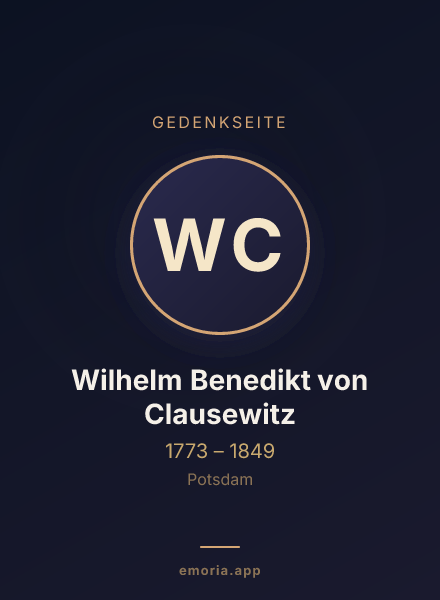 Gedenkportrait von Wilhelm Benedikt von Clausewitz