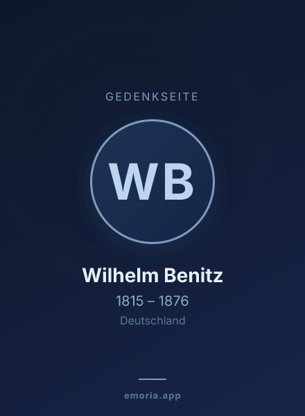 Gedenkportrait von Wilhelm Benitz