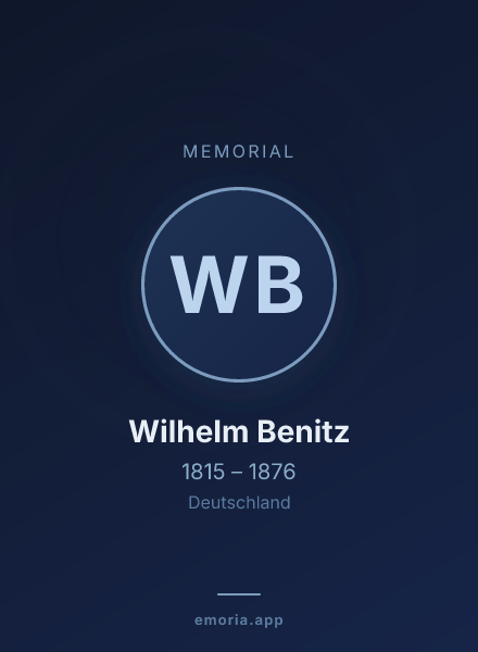 Memorial portrait of Wilhelm Benitz