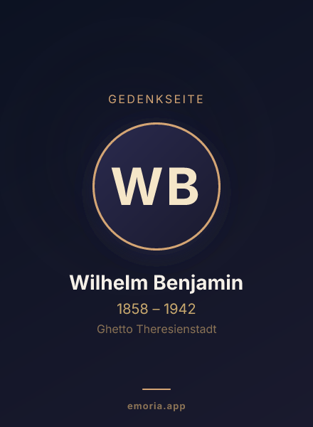 Gedenkportrait von Wilhelm Benjamin