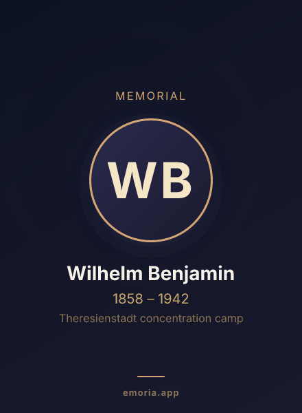 Memorial portrait of Wilhelm Benjamin