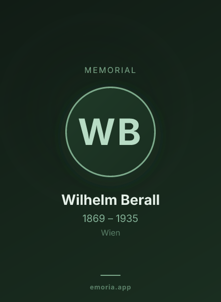 Memorial portrait of Wilhelm Berall