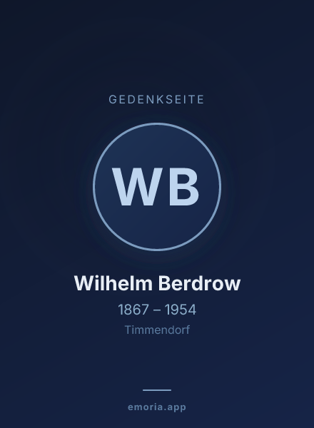 Gedenkportrait von Wilhelm Berdrow
