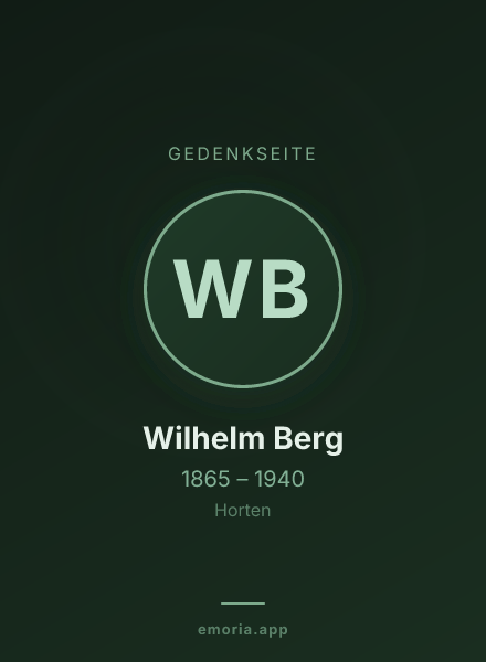 Gedenkportrait von Wilhelm Berg