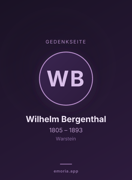 Gedenkportrait von Wilhelm Bergenthal