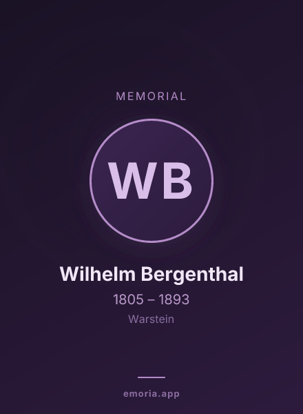 Memorial portrait of Wilhelm Bergenthal