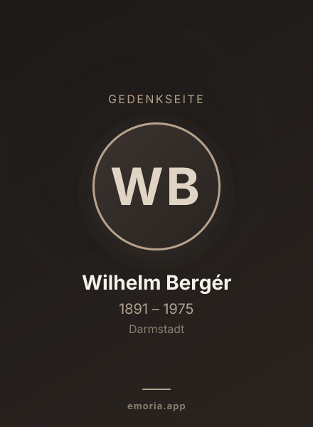 Gedenkportrait von Wilhelm Bergér