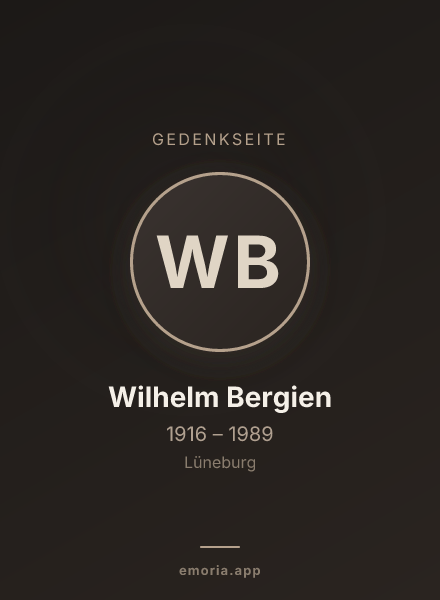 Gedenkportrait von Wilhelm Bergien