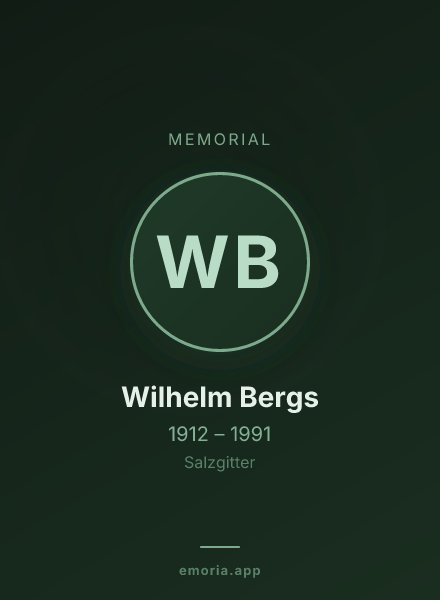 Memorial portrait of Wilhelm Bergs
