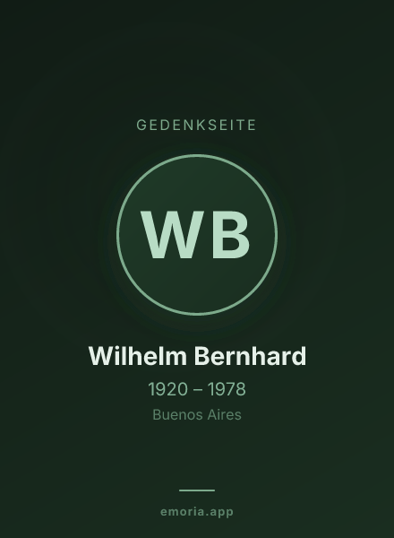 Gedenkportrait von Wilhelm Bernhard