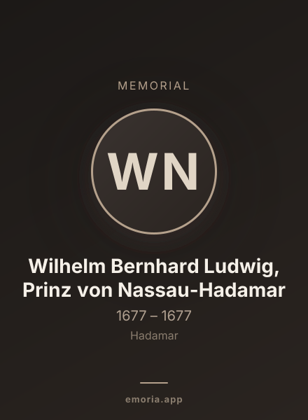 Memorial portrait of Wilhelm Bernhard Ludwig, Prinz von Nassau-Hadamar