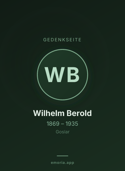 Gedenkportrait von Wilhelm Berold