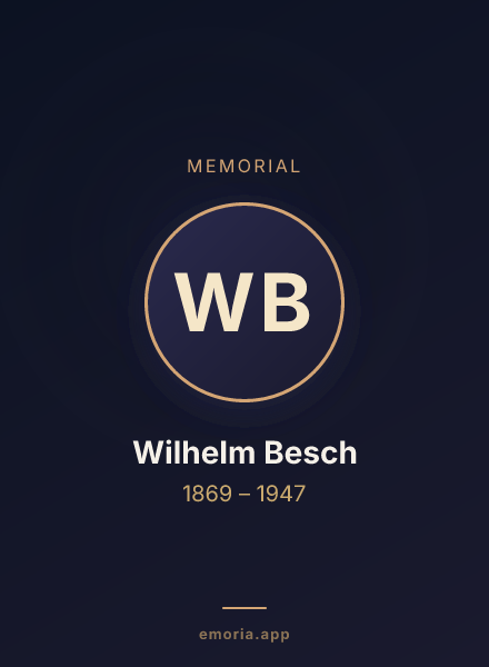 Memorial portrait of Wilhelm Besch