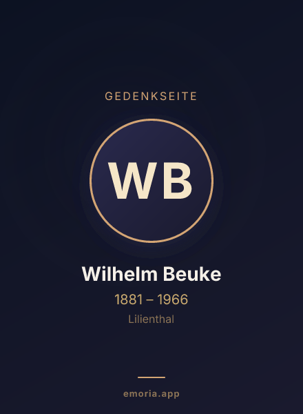 Gedenkportrait von Wilhelm Beuke