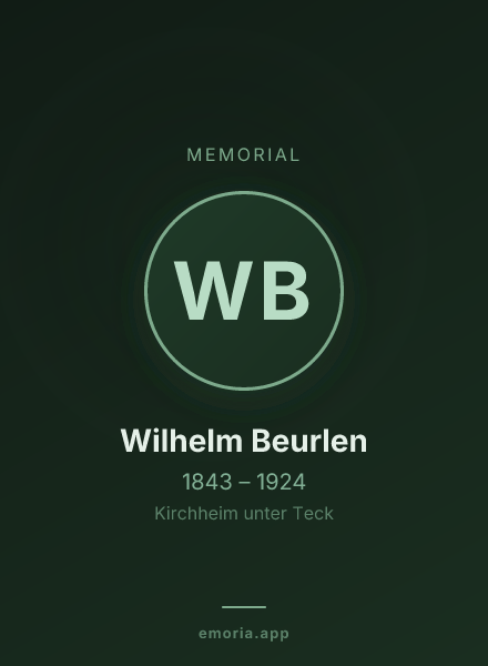 Memorial portrait of Wilhelm Beurlen