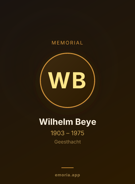 Memorial portrait of Wilhelm Beye