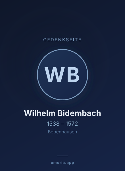 Gedenkportrait von Wilhelm Bidembach
