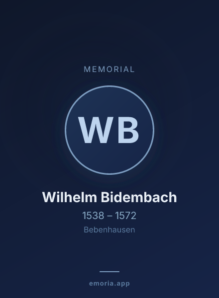 Memorial portrait of Wilhelm Bidembach