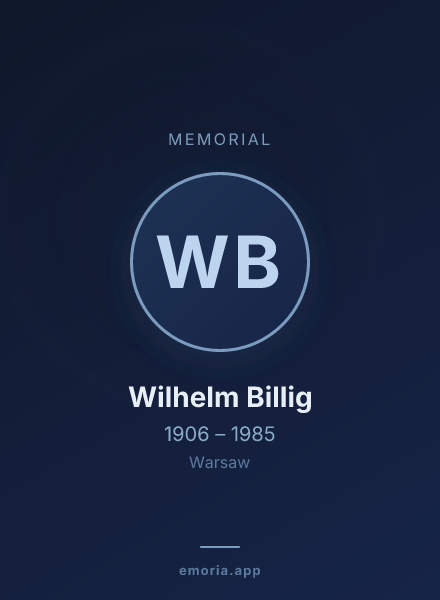 Memorial portrait of Wilhelm Billig