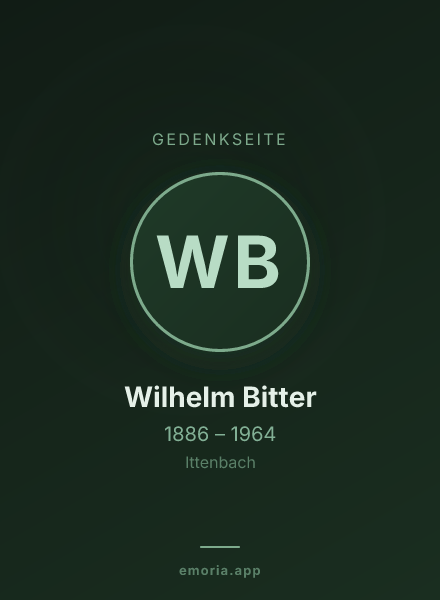 Gedenkportrait von Wilhelm Bitter