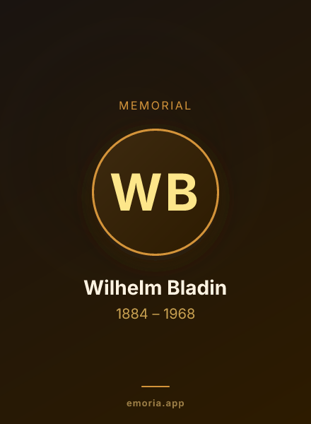 Memorial portrait of Wilhelm Bladin