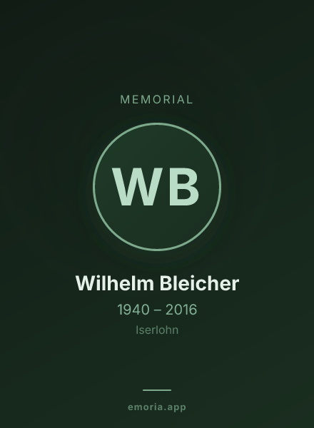 Memorial portrait of Wilhelm Bleicher