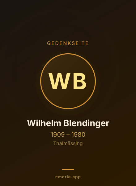Gedenkportrait von Wilhelm Blendinger