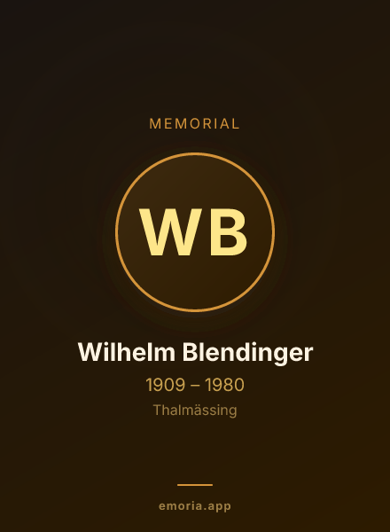 Memorial portrait of Wilhelm Blendinger