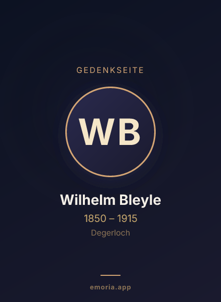 Gedenkportrait von Wilhelm Bleyle
