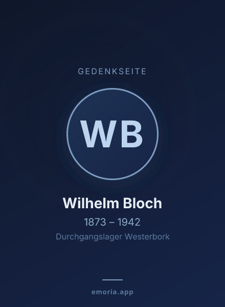 Gedenkportrait von Wilhelm Bloch