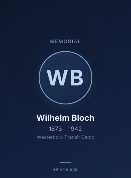 Memorial portrait of Wilhelm Bloch
