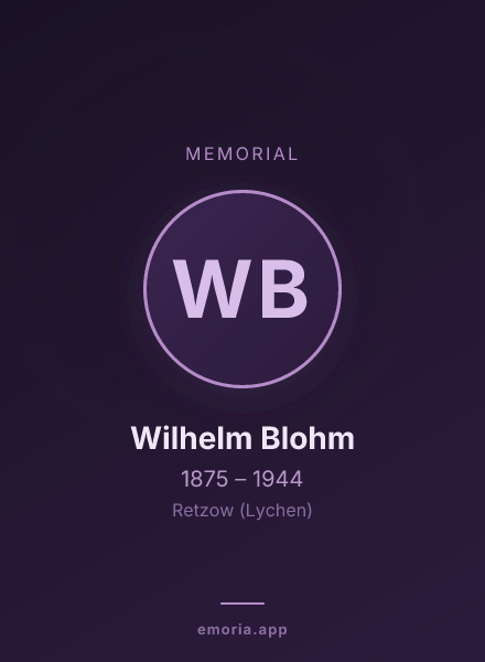 Memorial portrait of Wilhelm Blohm