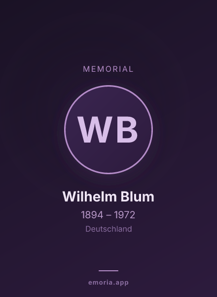Memorial portrait of Wilhelm Blum