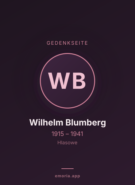 Gedenkportrait von Wilhelm Blumberg